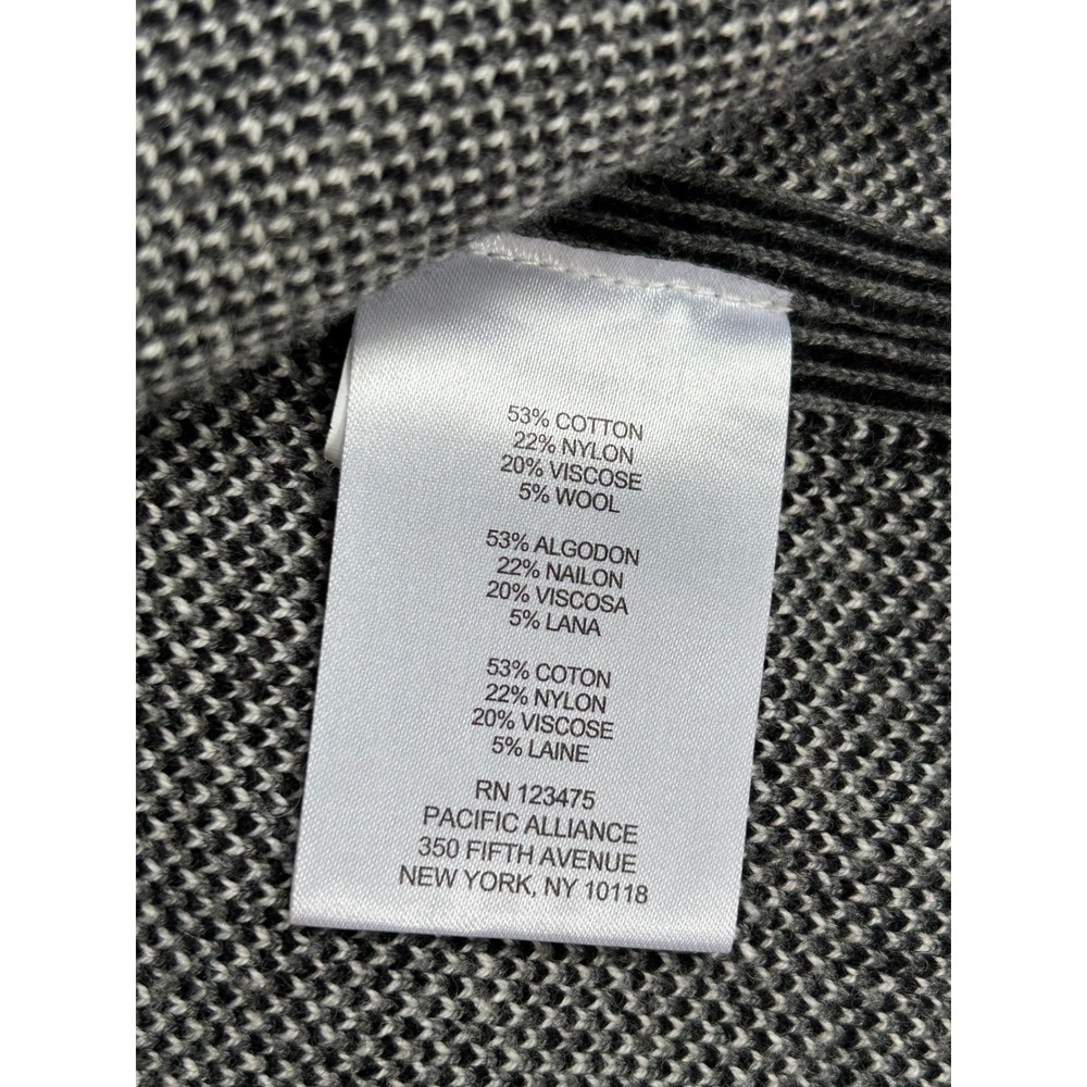 Jones New York Signature Black Grey Plaid Zip Front Poncho Sweater Womens L/XL - Picture 3 of 5